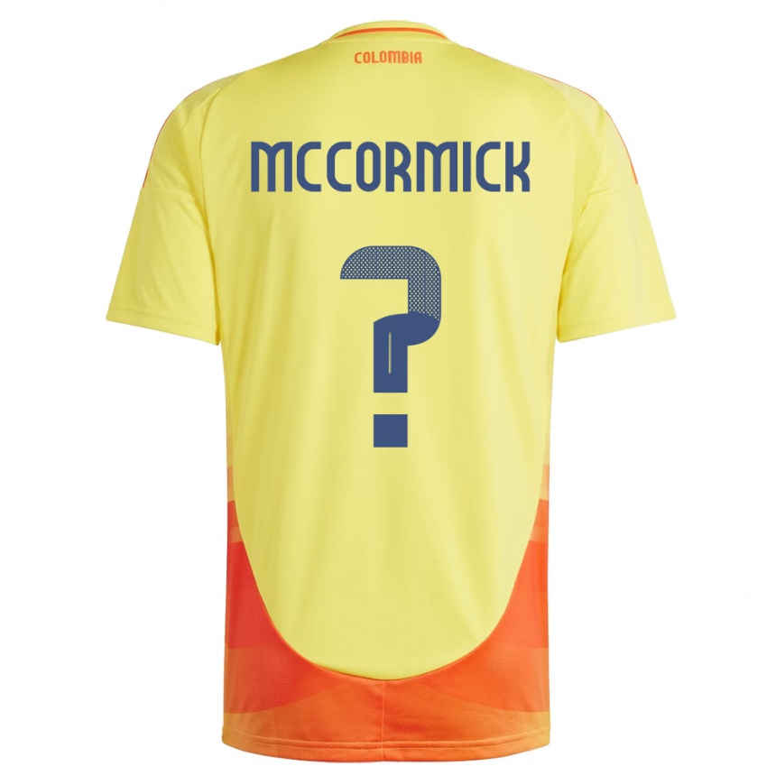 Niño Fútbol Camiseta Colombia Hollman Mccormick #0 Amarillo 1ª Equipación 24-26 México