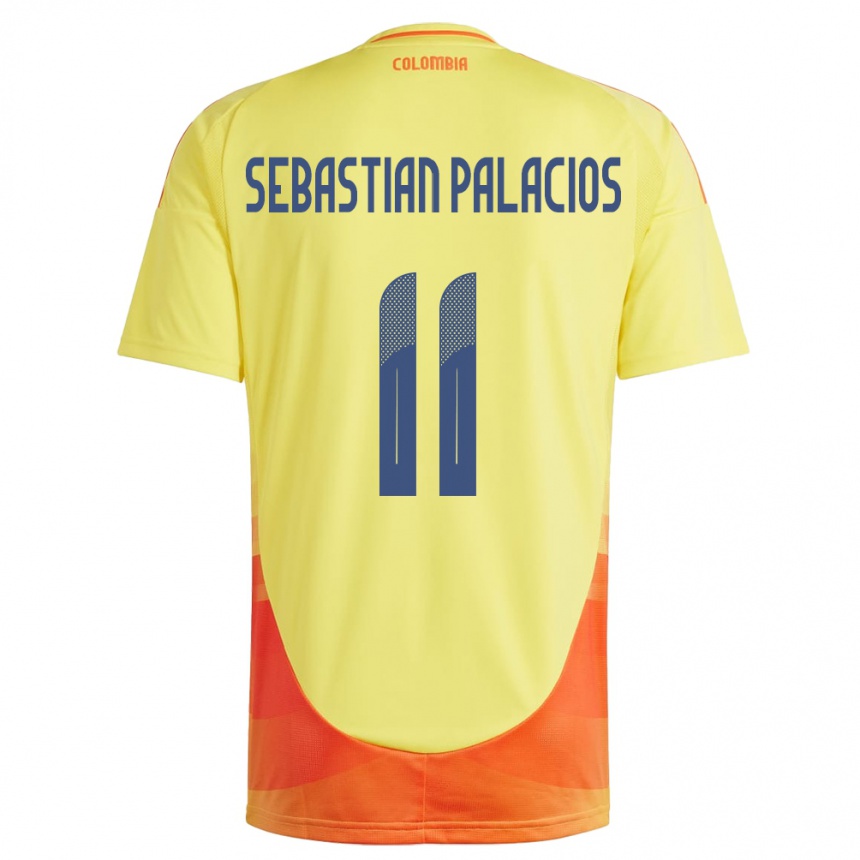 Niño Fútbol Camiseta Colombia Juan Sebastián Palacios #11 Amarillo 1ª Equipación 24-26 México