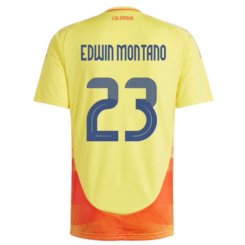 Niño Fútbol Camiseta Colombia John Edwin Montaño #23 Amarillo 1ª Equipación 24-26 México