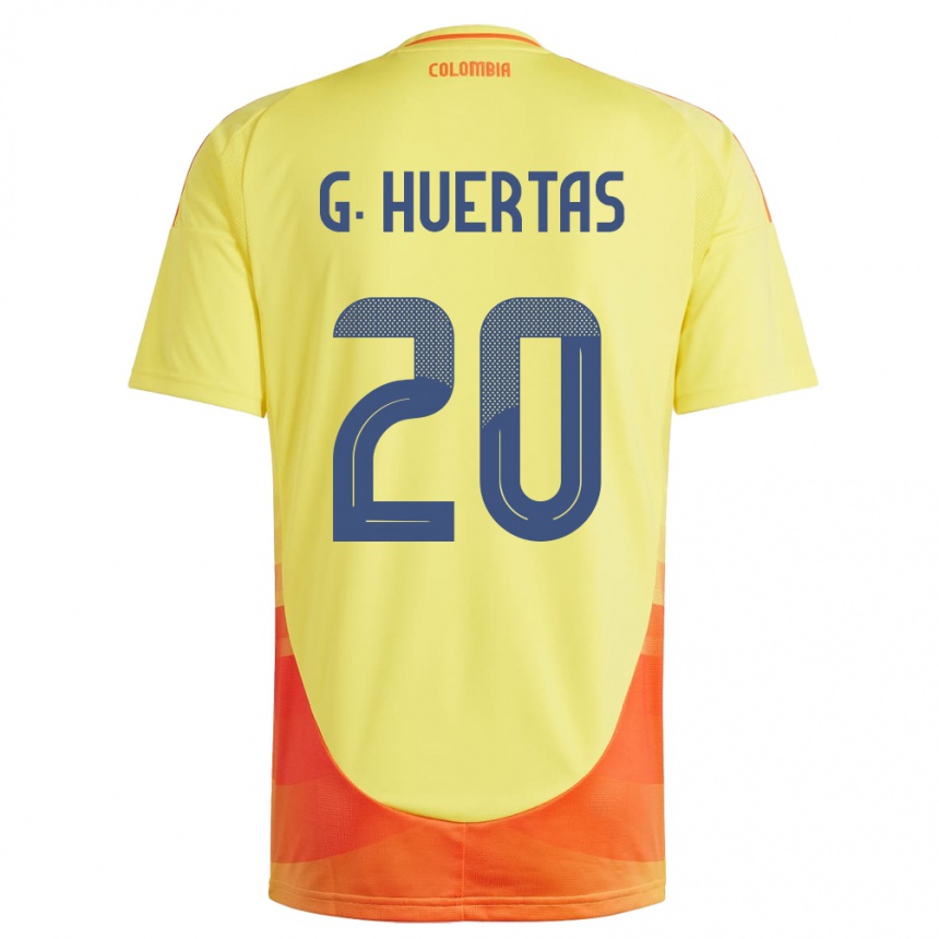 Niño Fútbol Camiseta Colombia Gabriela Huertas #20 Amarillo 1ª Equipación 24-26 México