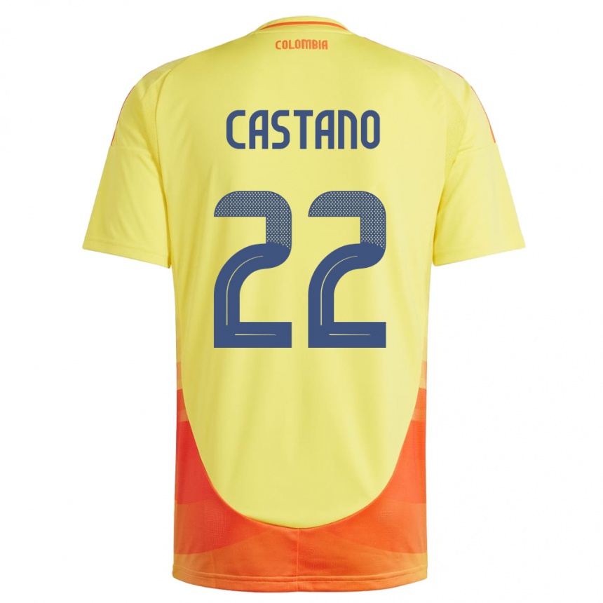 Niño Fútbol Camiseta Colombia Stefany Castaño #22 Amarillo 1ª Equipación 24-26 México