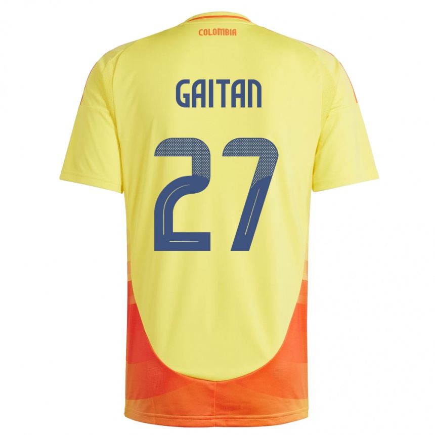 Niño Fútbol Camiseta Colombia Natalia Gaitán #27 Amarillo 1ª Equipación 24-26 México