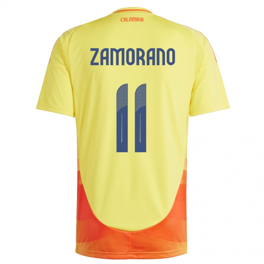 Niño Fútbol Camiseta Colombia Mariana Zamorano #11 Amarillo 1ª Equipación 24-26 México