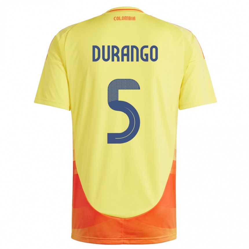 Niño Fútbol Camiseta Colombia Lorena Durango #5 Amarillo 1ª Equipación 24-26 México