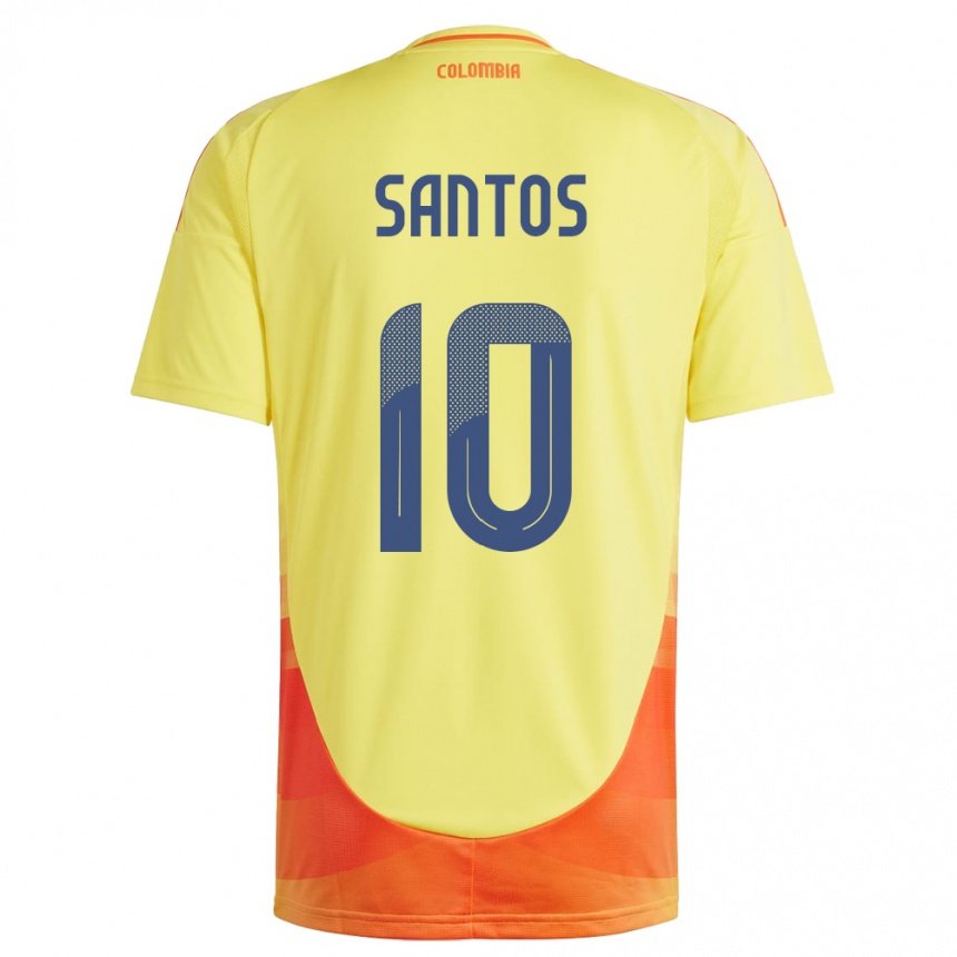 Niño Fútbol Camiseta Colombia Leicy Santos #10 Amarillo 1ª Equipación 24-26 México