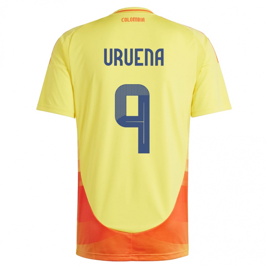 Niño Fútbol Camiseta Colombia Gabriela Urueña #9 Amarillo 1ª Equipación 24-26 México