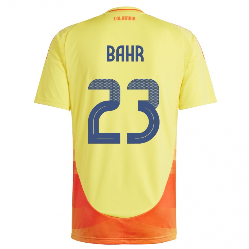 Niño Fútbol Camiseta Colombia Elexa Bahr #23 Amarillo 1ª Equipación 24-26 México