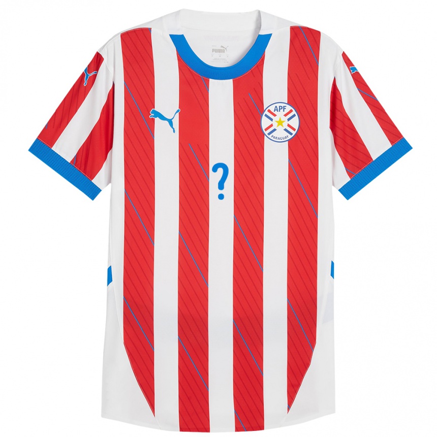 Niño Fútbol Camiseta Paraguay Santiago Ocampos #0 Blanco Rojo 1ª Equipación 24-26 México