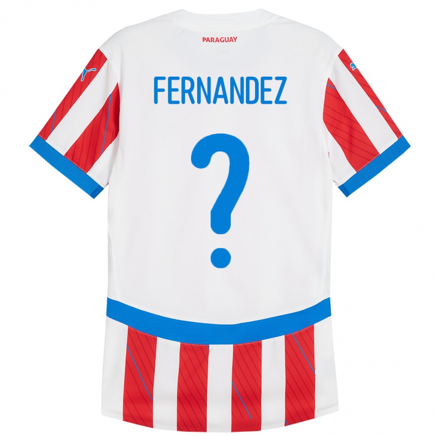 Niño Fútbol Camiseta Paraguay Diego Fernández #0 Blanco Rojo 1ª Equipación 24-26 México