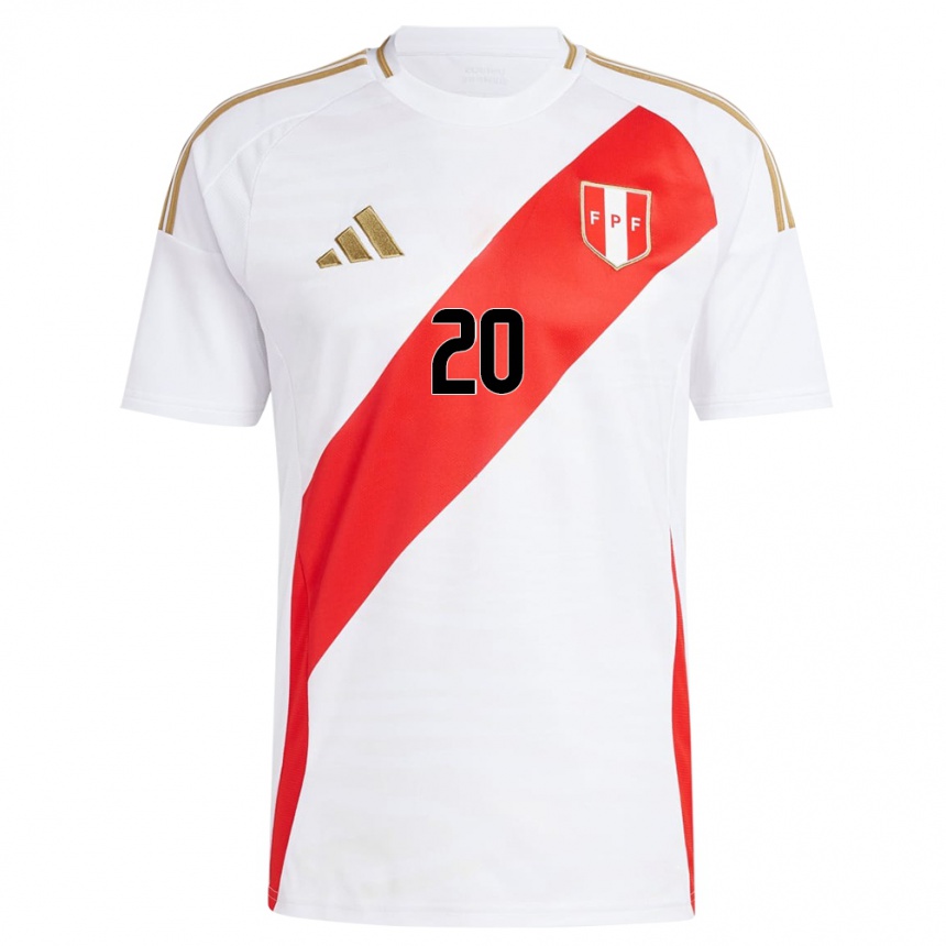 Niño Fútbol Camiseta Perú Alondra Vílchez #20 Blanco 1ª Equipación 24-26 México