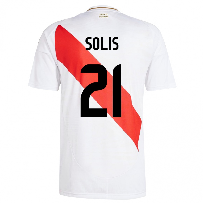 Niño Fútbol Camiseta Perú Renato Solís #21 Blanco 1ª Equipación 24-26 México