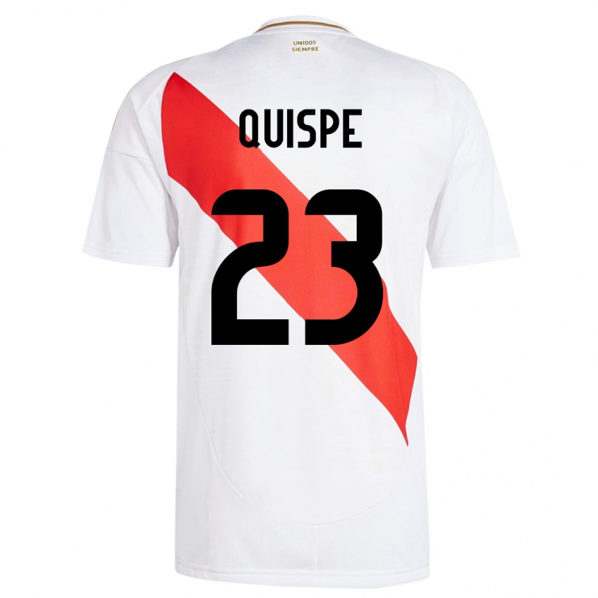Niño Fútbol Camiseta Perú Piero Quispe #23 Blanco 1ª Equipación 24-26 México