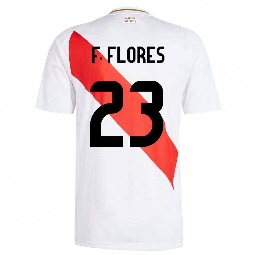 Niño Fútbol Camiseta Perú Franchesco Flores #23 Blanco 1ª Equipación 24-26 México