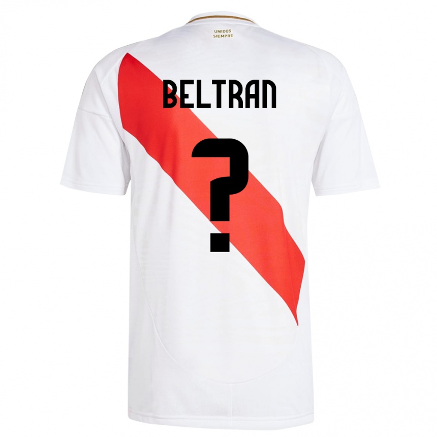 Niño Fútbol Camiseta Perú Adrián Beltrán #0 Blanco 1ª Equipación 24-26 México