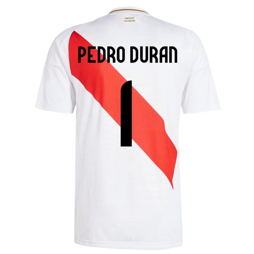 Niño Fútbol Camiseta Perú Juan Pedro Durán #1 Blanco 1ª Equipación 24-26 México