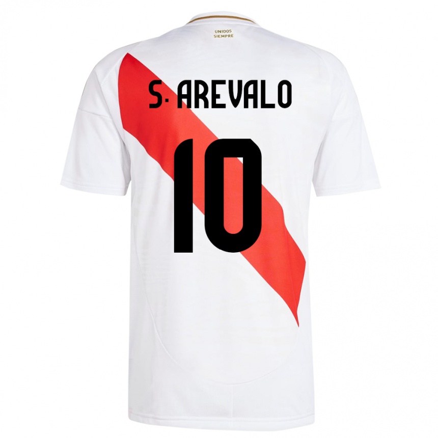 Niño Fútbol Camiseta Perú Sandra Arévalo #10 Blanco 1ª Equipación 24-26 México