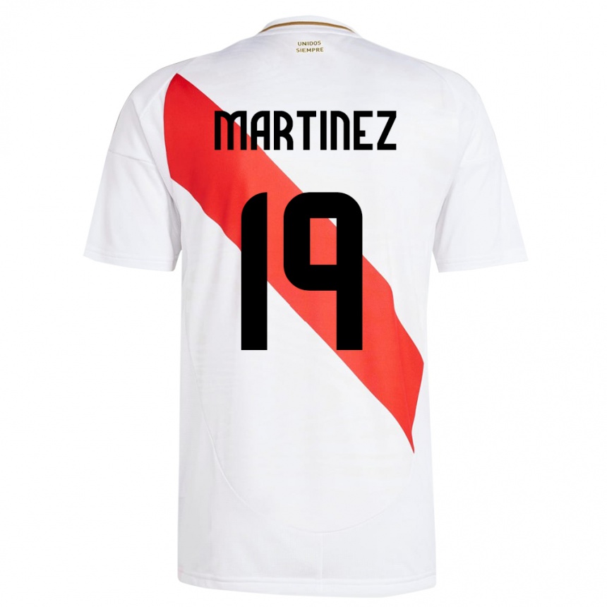 Niño Fútbol Camiseta Perú Nahomi Martínez #19 Blanco 1ª Equipación 24-26 México