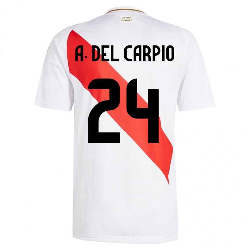 Niño Fútbol Camiseta Perú Annie Del Carpio #24 Blanco 1ª Equipación 24-26 México