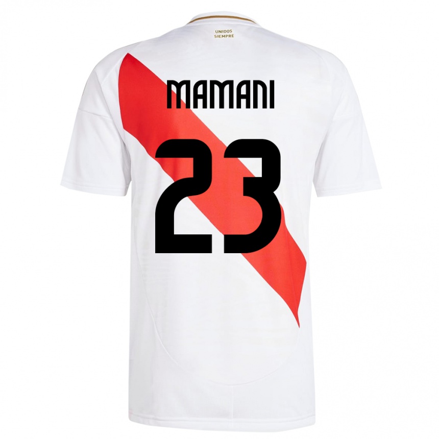 Niño Fútbol Camiseta Perú Julia Mamani #23 Blanco 1ª Equipación 24-26 México