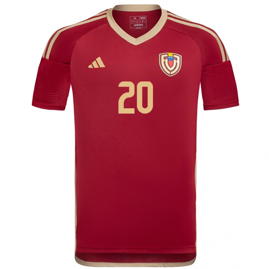 Niño Fútbol Camiseta Venezuela Dayana Rodríguez #20 Borgoña 1ª Equipación 24-26 México