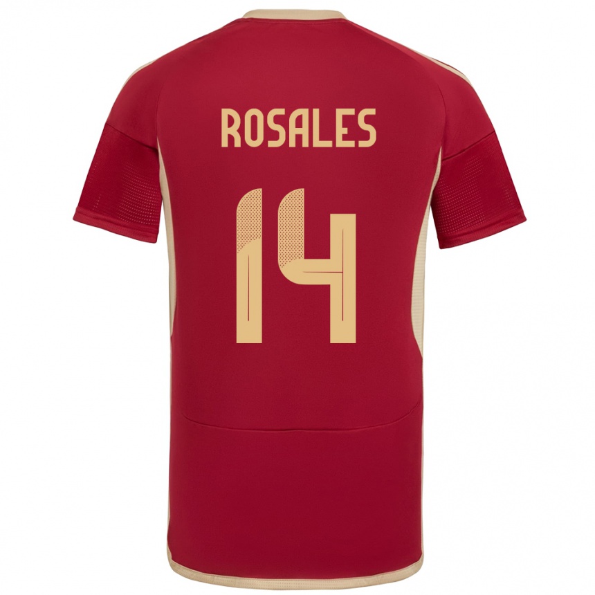 Niño Fútbol Camiseta Venezuela Roberto Rosales #14 Borgoña 1ª Equipación 24-26 México