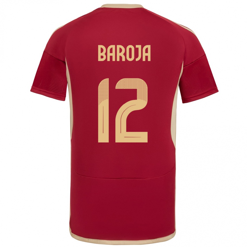 Niño Fútbol Camiseta Venezuela Alain Baroja #12 Borgoña 1ª Equipación 24-26 México