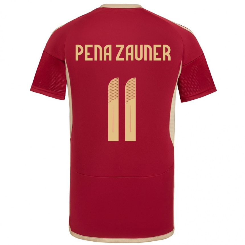 Niño Fútbol Camiseta Venezuela Enrique Peña Zauner #11 Borgoña 1ª Equipación 24-26 México