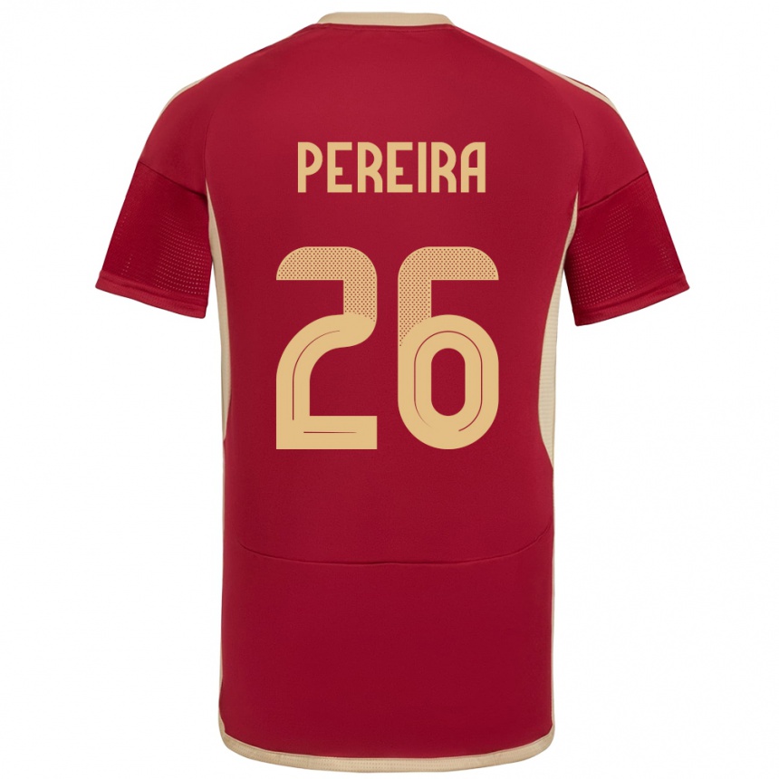 Niño Fútbol Camiseta Venezuela Daniel Pereira #26 Borgoña 1ª Equipación 24-26 México