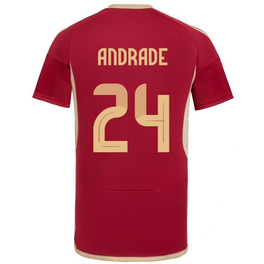 Niño Fútbol Camiseta Venezuela Kervin Andrade #24 Borgoña 1ª Equipación 24-26 México