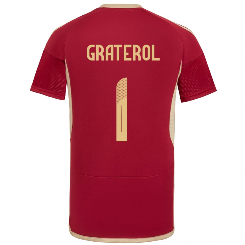 Niño Fútbol Camiseta Venezuela Joel Graterol #1 Borgoña 1ª Equipación 24-26 México