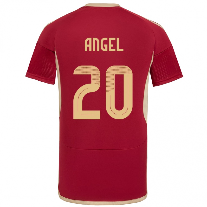 Niño Fútbol Camiseta Venezuela Wilker Ángel #20 Borgoña 1ª Equipación 24-26 México