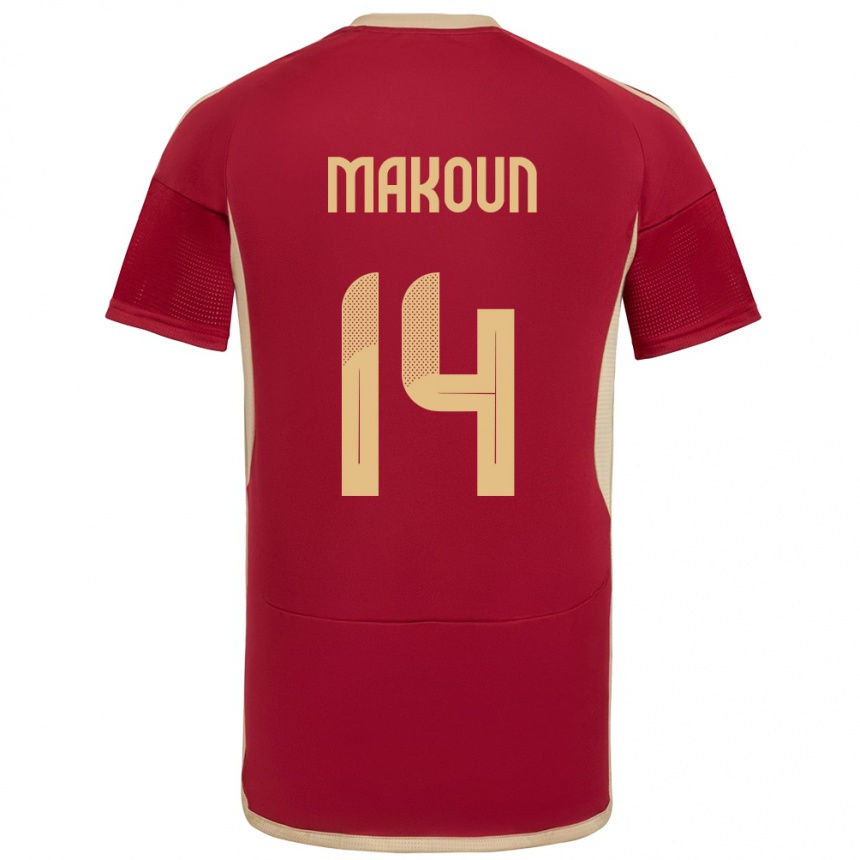 Niño Fútbol Camiseta Venezuela Christian Makoun #14 Borgoña 1ª Equipación 24-26 México