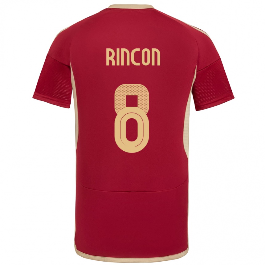 Niño Fútbol Camiseta Venezuela Tomás Rincón #8 Borgoña 1ª Equipación 24-26 México