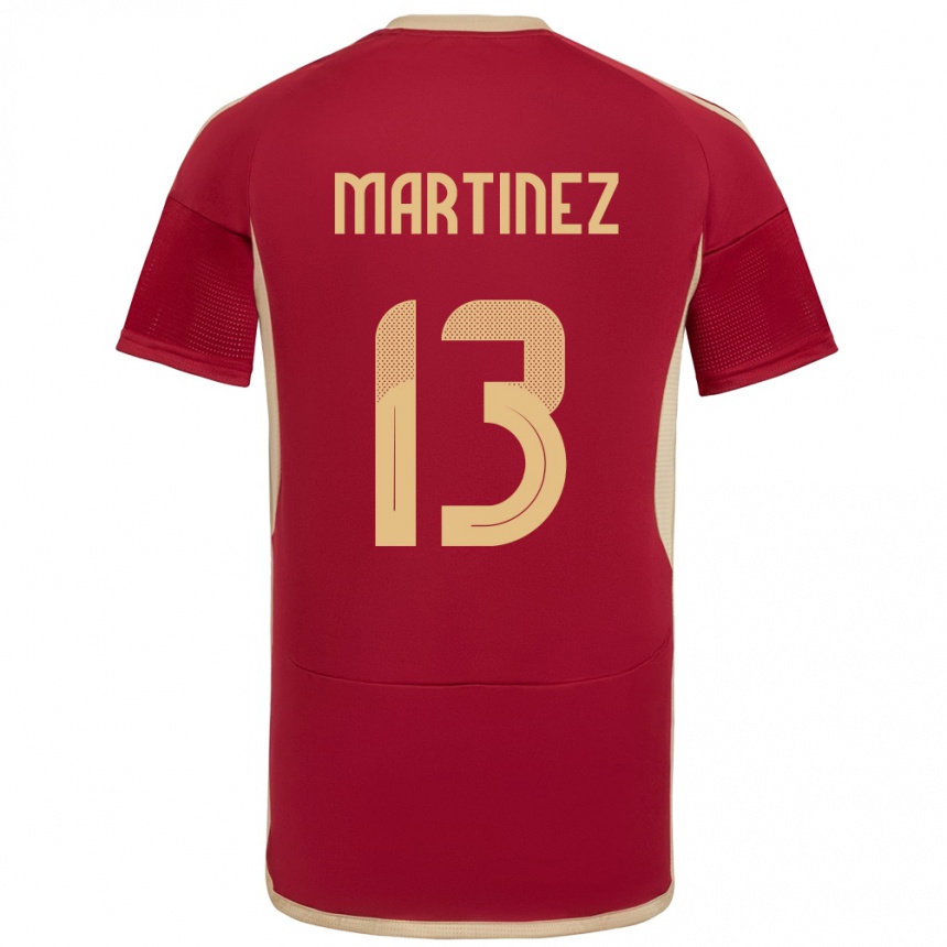 Niño Fútbol Camiseta Venezuela José Martínez #13 Borgoña 1ª Equipación 24-26 México