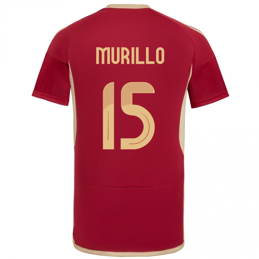 Niño Fútbol Camiseta Venezuela Jhon Murillo #15 Borgoña 1ª Equipación 24-26 México