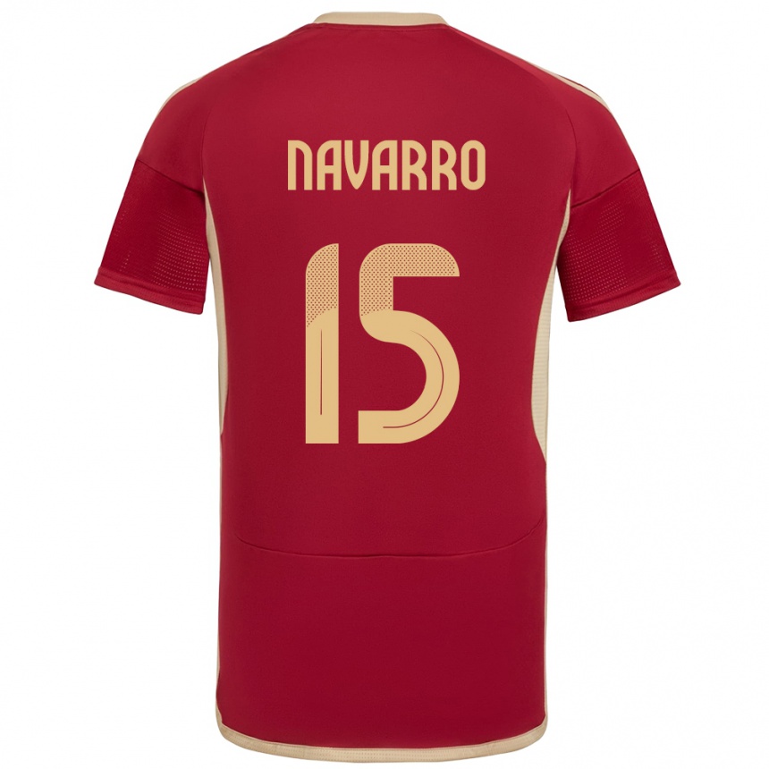 Niño Fútbol Camiseta Venezuela Miguel Navarro #15 Borgoña 1ª Equipación 24-26 México