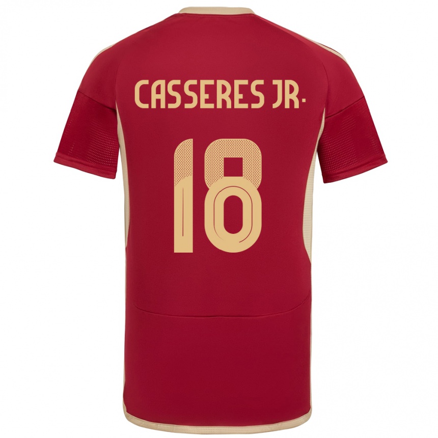 Niño Fútbol Camiseta Venezuela Cristian Cásseres Jr. #18 Borgoña 1ª Equipación 24-26 México