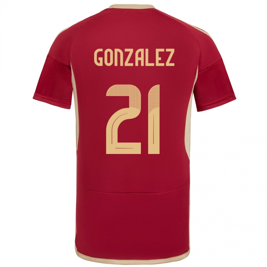 Niño Fútbol Camiseta Venezuela Alexander González #21 Borgoña 1ª Equipación 24-26 México