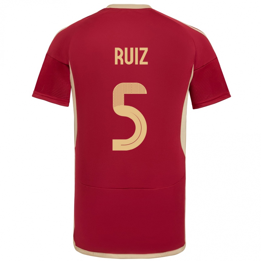 Niño Fútbol Camiseta Venezuela Emerson Ruíz #5 Borgoña 1ª Equipación 24-26 México