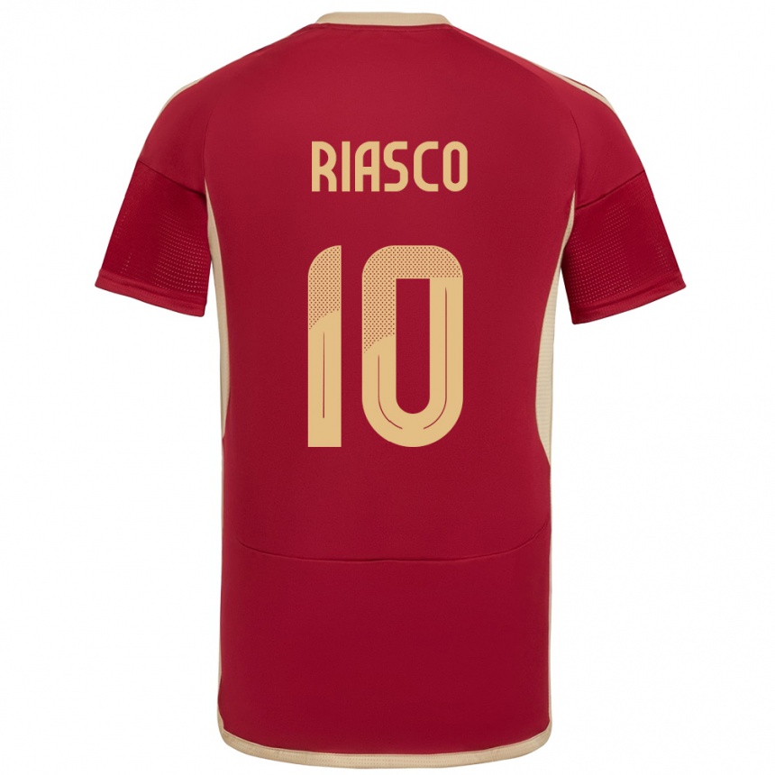 Niño Fútbol Camiseta Venezuela José Riasco #10 Borgoña 1ª Equipación 24-26 México