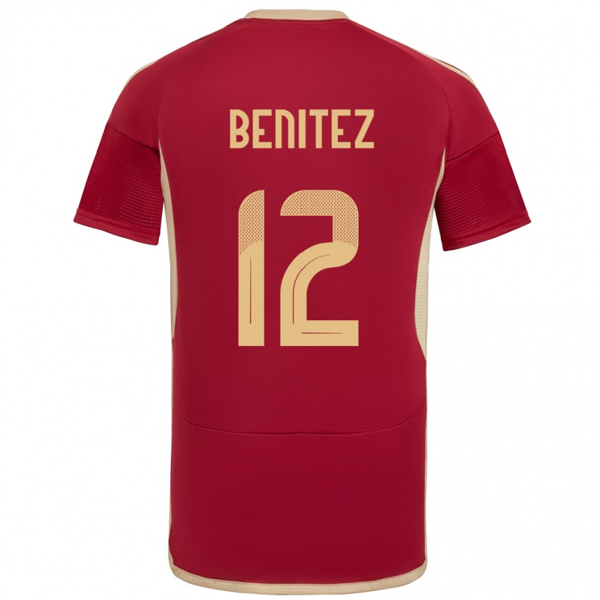 Niño Fútbol Camiseta Venezuela Frankarlos Benítez #12 Borgoña 1ª Equipación 24-26 México