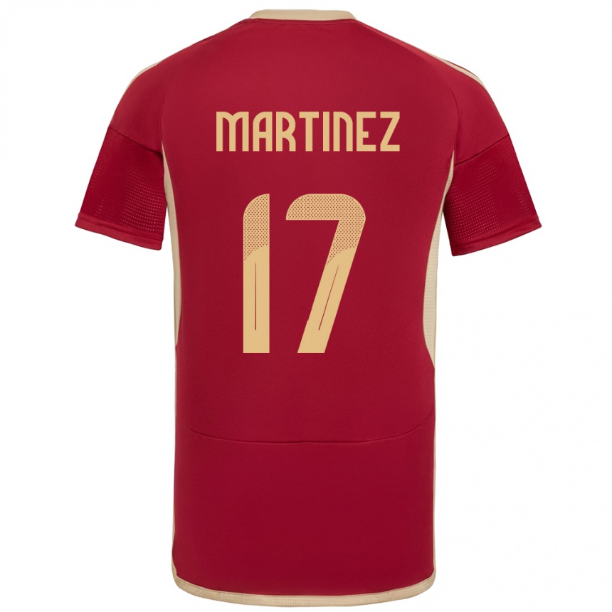 Niño Fútbol Camiseta Venezuela David Martínez #17 Borgoña 1ª Equipación 24-26 México