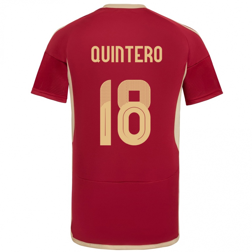 Niño Fútbol Camiseta Venezuela Jesús Quintero #18 Borgoña 1ª Equipación 24-26 México