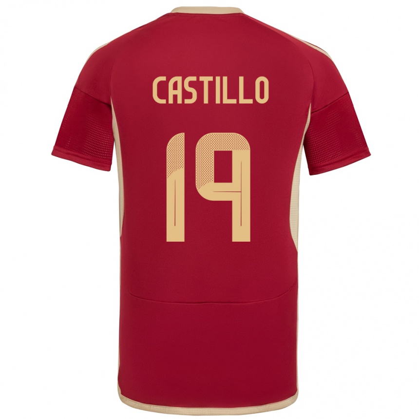 Niño Fútbol Camiseta Venezuela Bryan Castillo #19 Borgoña 1ª Equipación 24-26 México