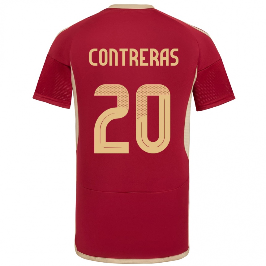 Niño Fútbol Camiseta Venezuela Anderson Contreras #20 Borgoña 1ª Equipación 24-26 México