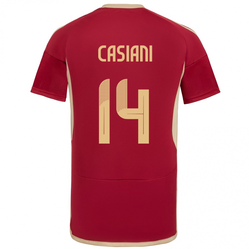 Niño Fútbol Camiseta Venezuela Luis Casiani #14 Borgoña 1ª Equipación 24-26 México