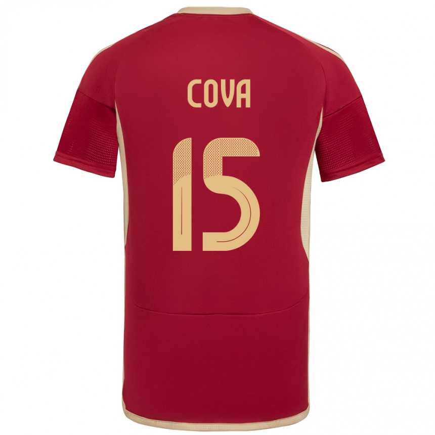 Niño Fútbol Camiseta Venezuela Adrián Cova #15 Borgoña 1ª Equipación 24-26 México