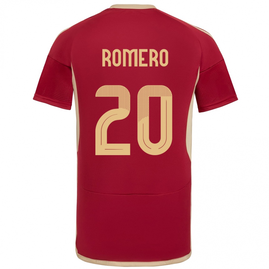 Niño Fútbol Camiseta Venezuela Andrés Romero #20 Borgoña 1ª Equipación 24-26 México