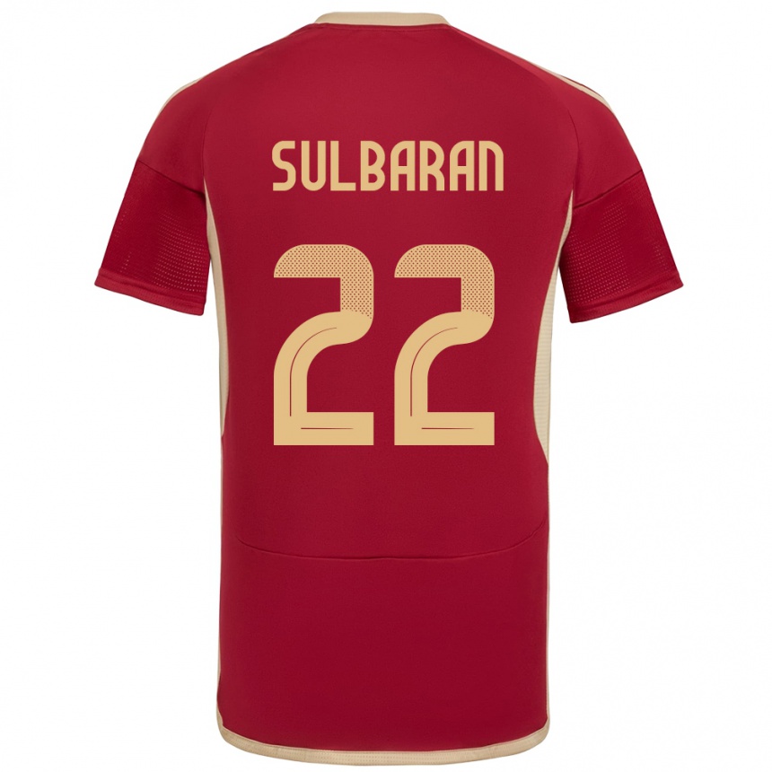 Niño Fútbol Camiseta Venezuela Manuel Sulbarán #22 Borgoña 1ª Equipación 24-26 México