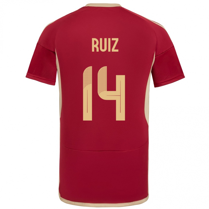 Niño Fútbol Camiseta Venezuela Maicol Ruiz #14 Borgoña 1ª Equipación 24-26 México